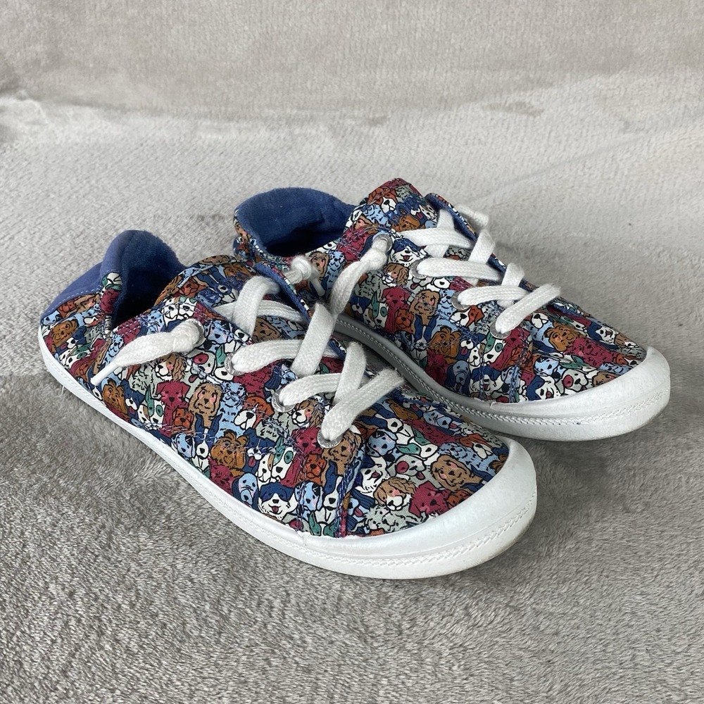 Skechers BOBS Beach Bingo Mutt Mixer Sneakers Womens Size 8 Blue Canvas Slip On